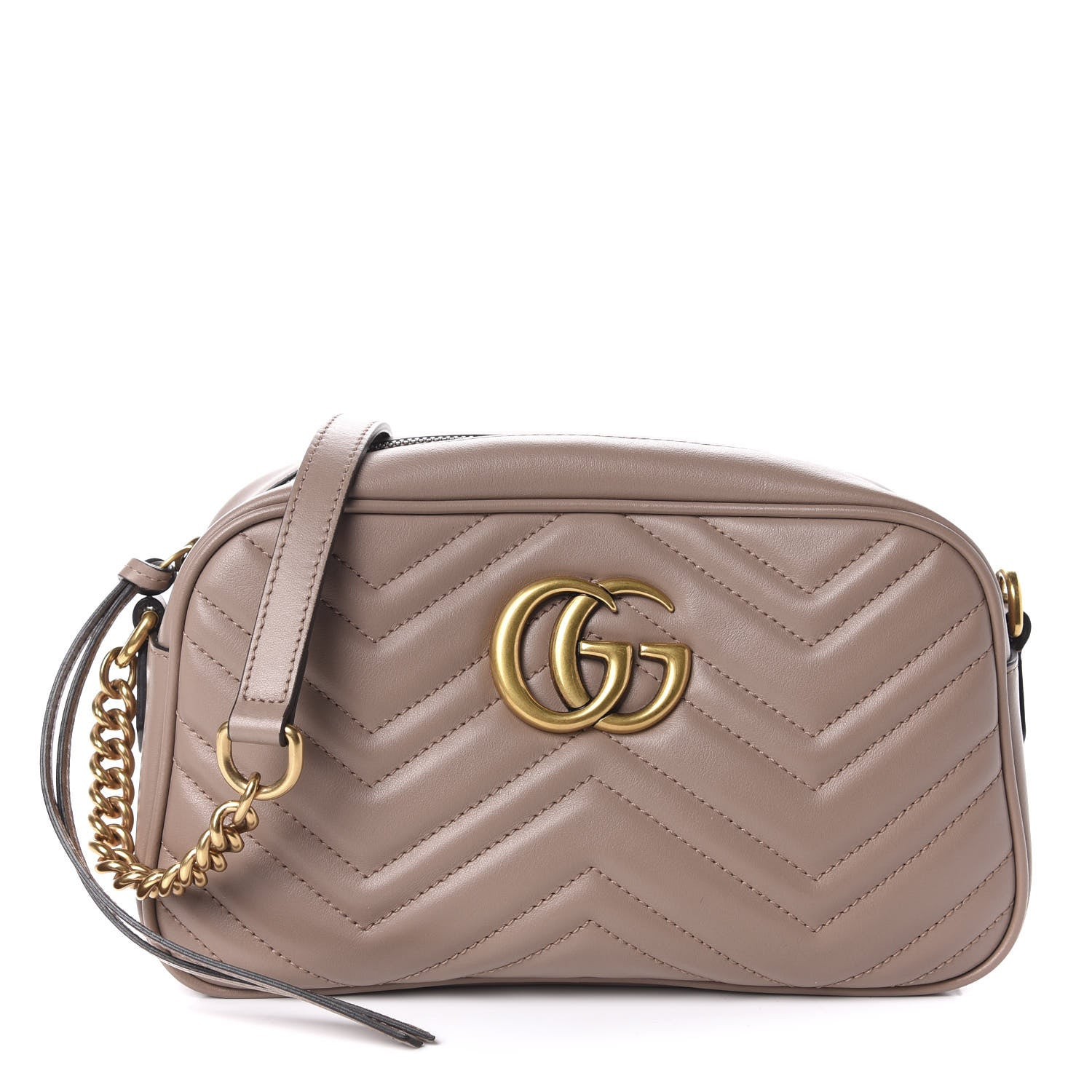 Gucci Calfskin Matelasse Small GG Marmont Chain Shoulder Bag Porcelain Rose 1 of 11