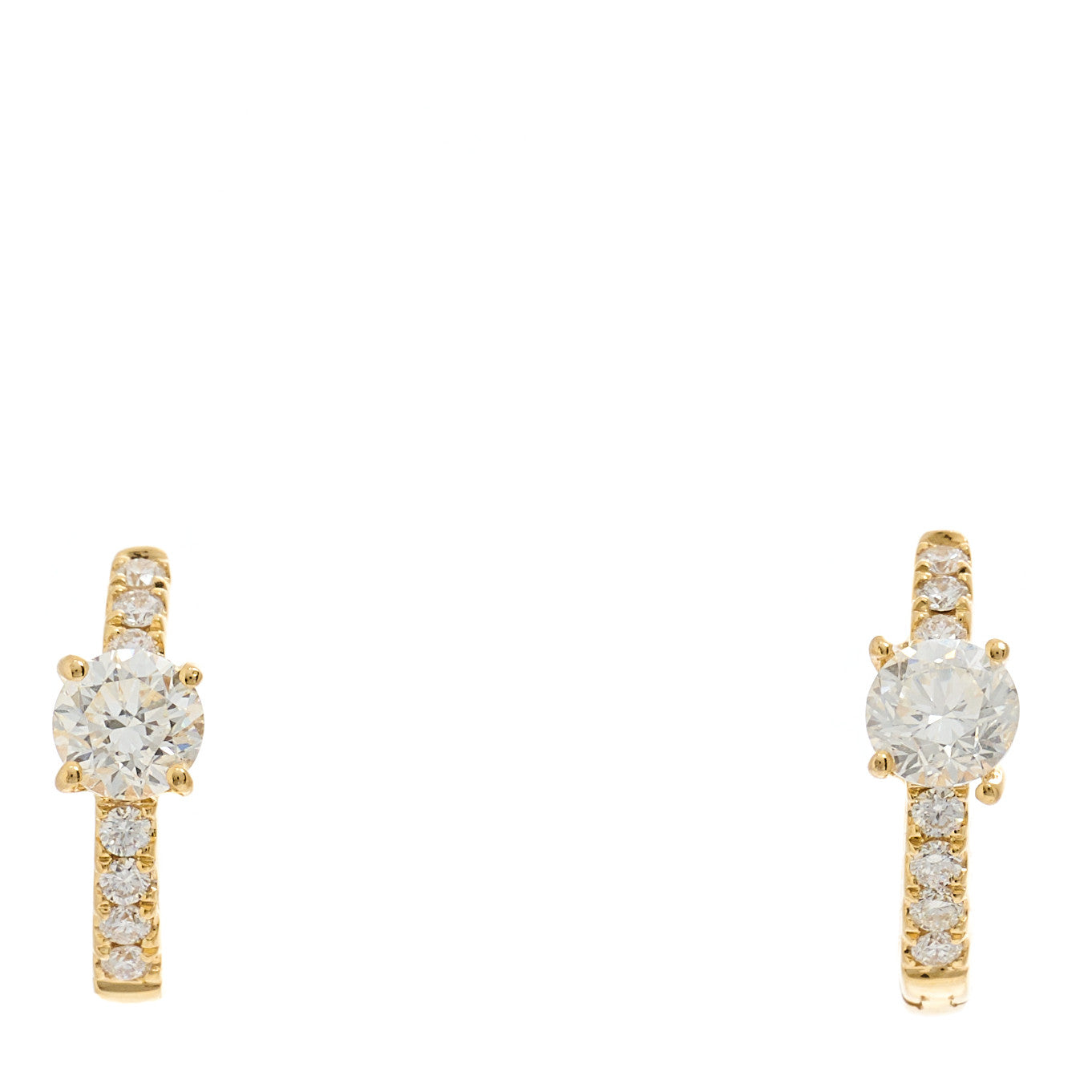 Anita Ko 18K Yellow Gold Diamond Round Center Huggie Earrings 1 of 4