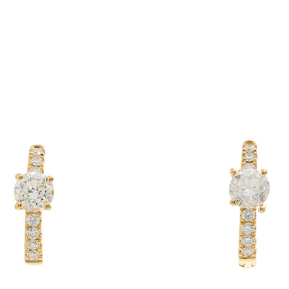 Anita Ko 18K Yellow Gold Diamond Round Center Huggie Earrings 1 of 4