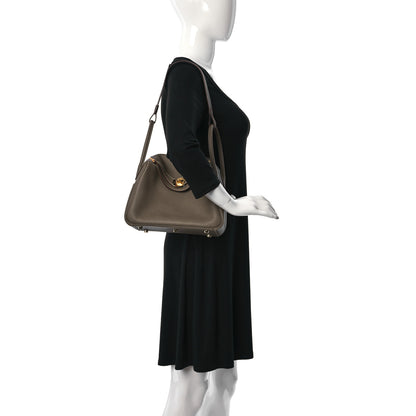 Hermes Taurillon Clemence Lindy 26 Etoupe 2 of 11