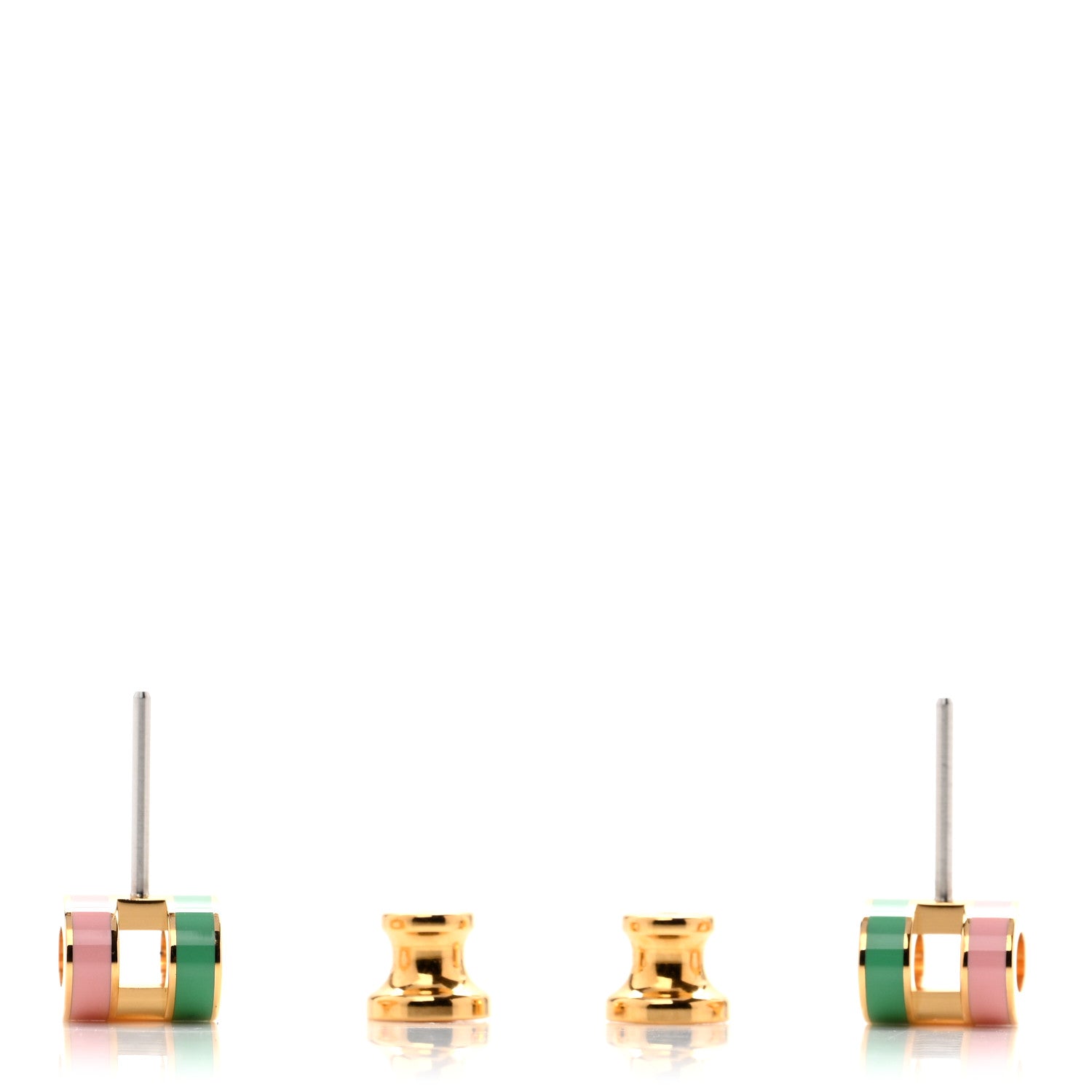 Hermes Gold Lacquered Mini Pop H Rocabar Earrings Malabar 3 of 5