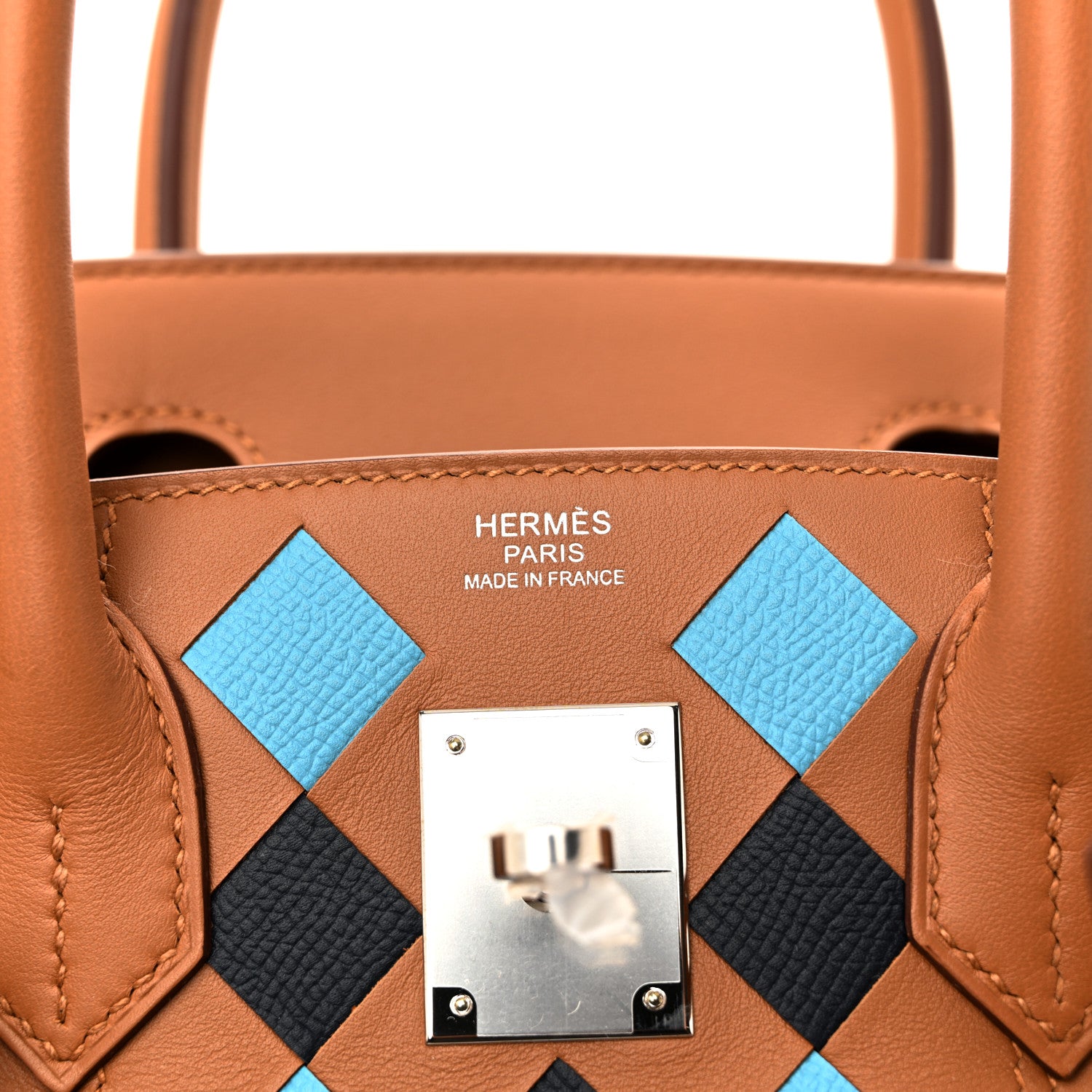 Hermes Swift Epsom Tressage Birkin 30 Gold Bleu de Nord Bleu Indigo 6 of 11