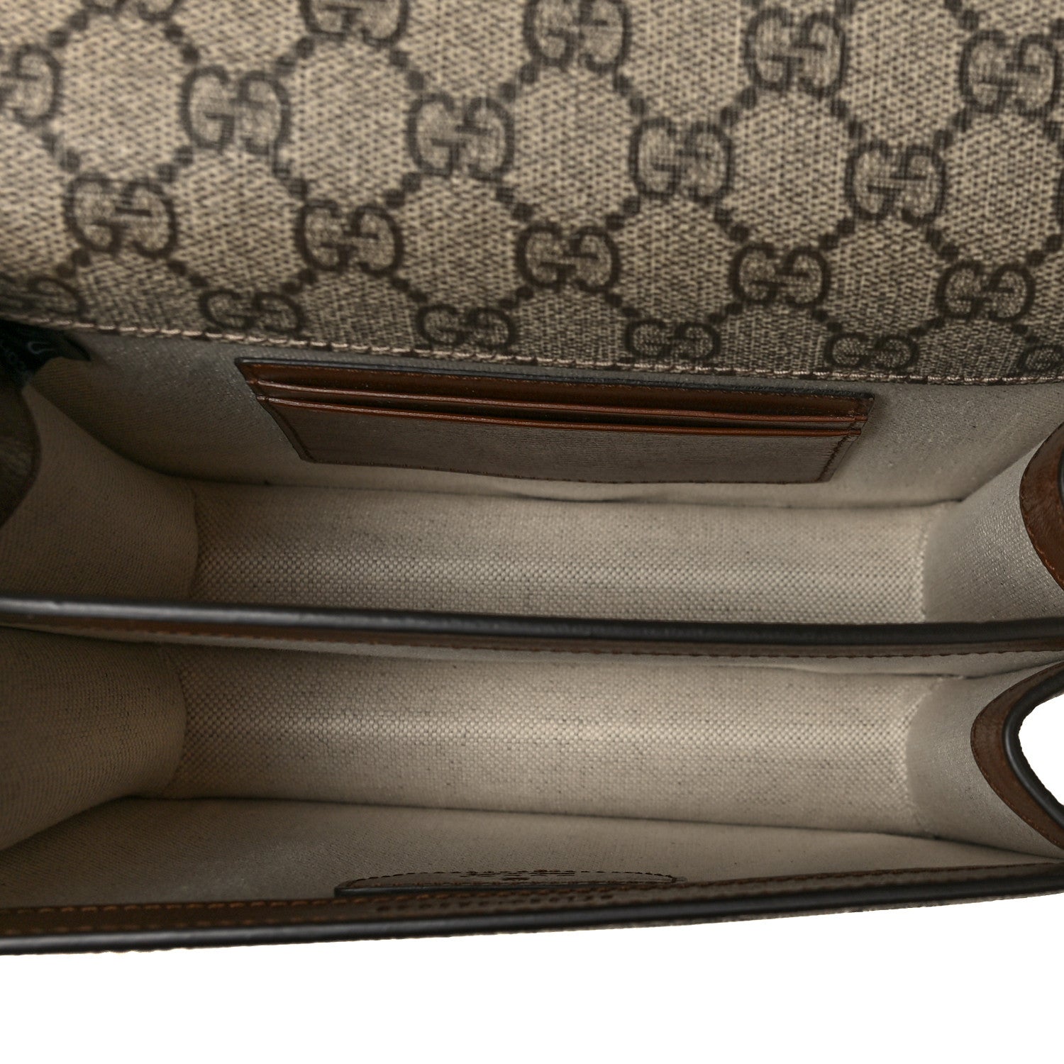 Gucci GG Supreme Monogram Azalea Calfskin Mini Retro Interlocking G Flap Shoulder Bag Beige Ebony Brown Sugar 5 of 11