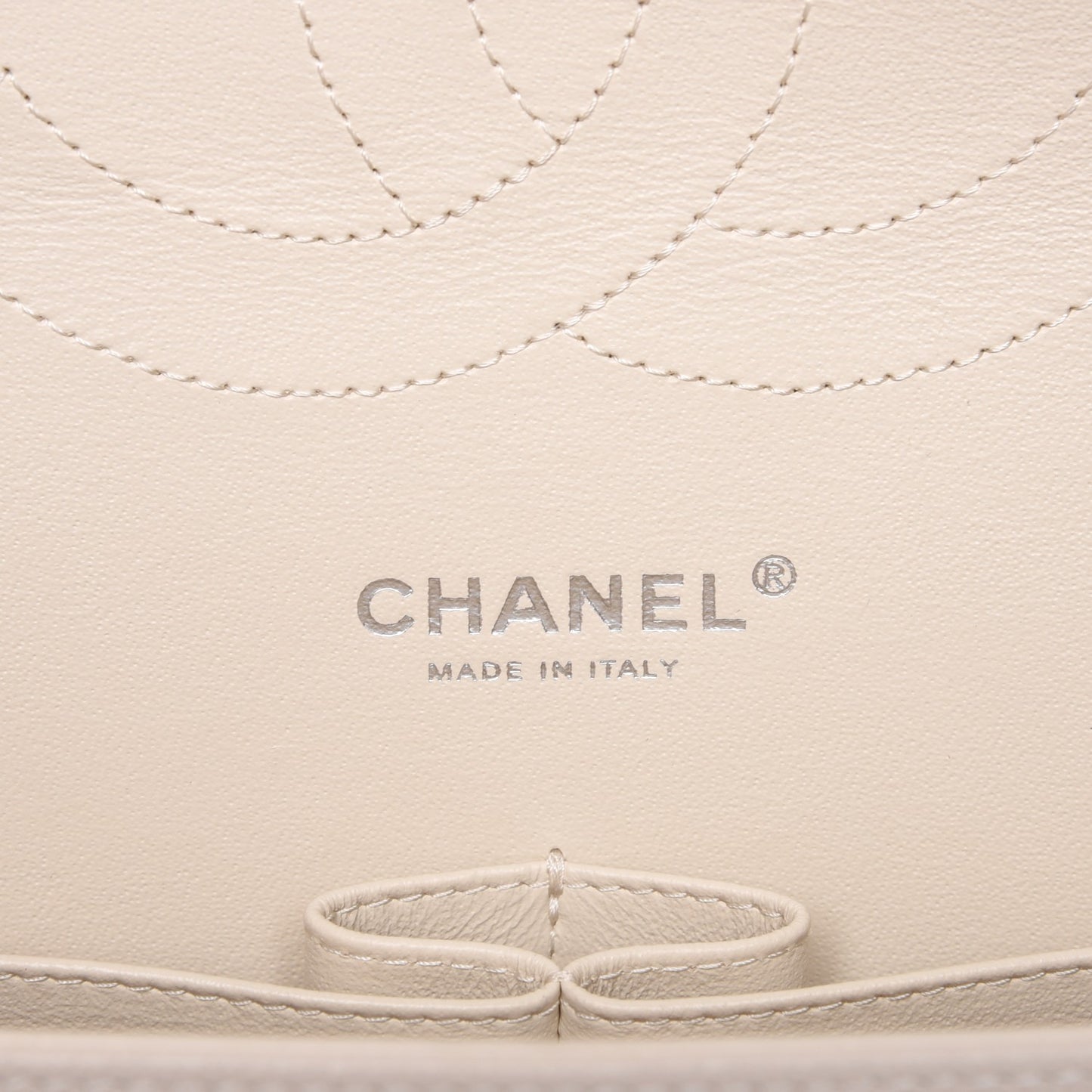 Caviar Quilted Jumbo Double Flap Light Beige