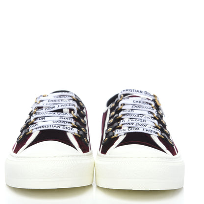 Christian Dior Velvet Walk'N'Dior Low Top Sneakers 39.5 Deep Amaranth 2 of 8