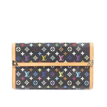 Louis Vuitton Monogram Multicolor Porte Tresor International Wallet Black 1 of 11