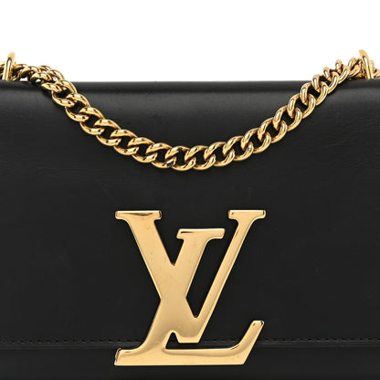 Louis Vuitton Calfskin Chain Louise MM Black 8 of 10