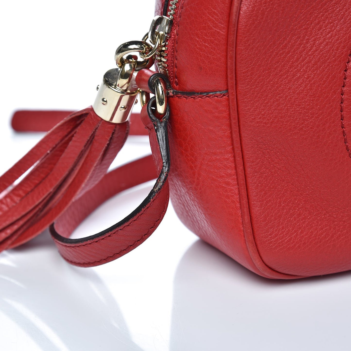 Pebbled Calfskin Small Soho Disco Bag Tabasco Red