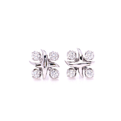 Tiffany Platinum Diamond Schlumberger Lynn Earrings 5 of 6