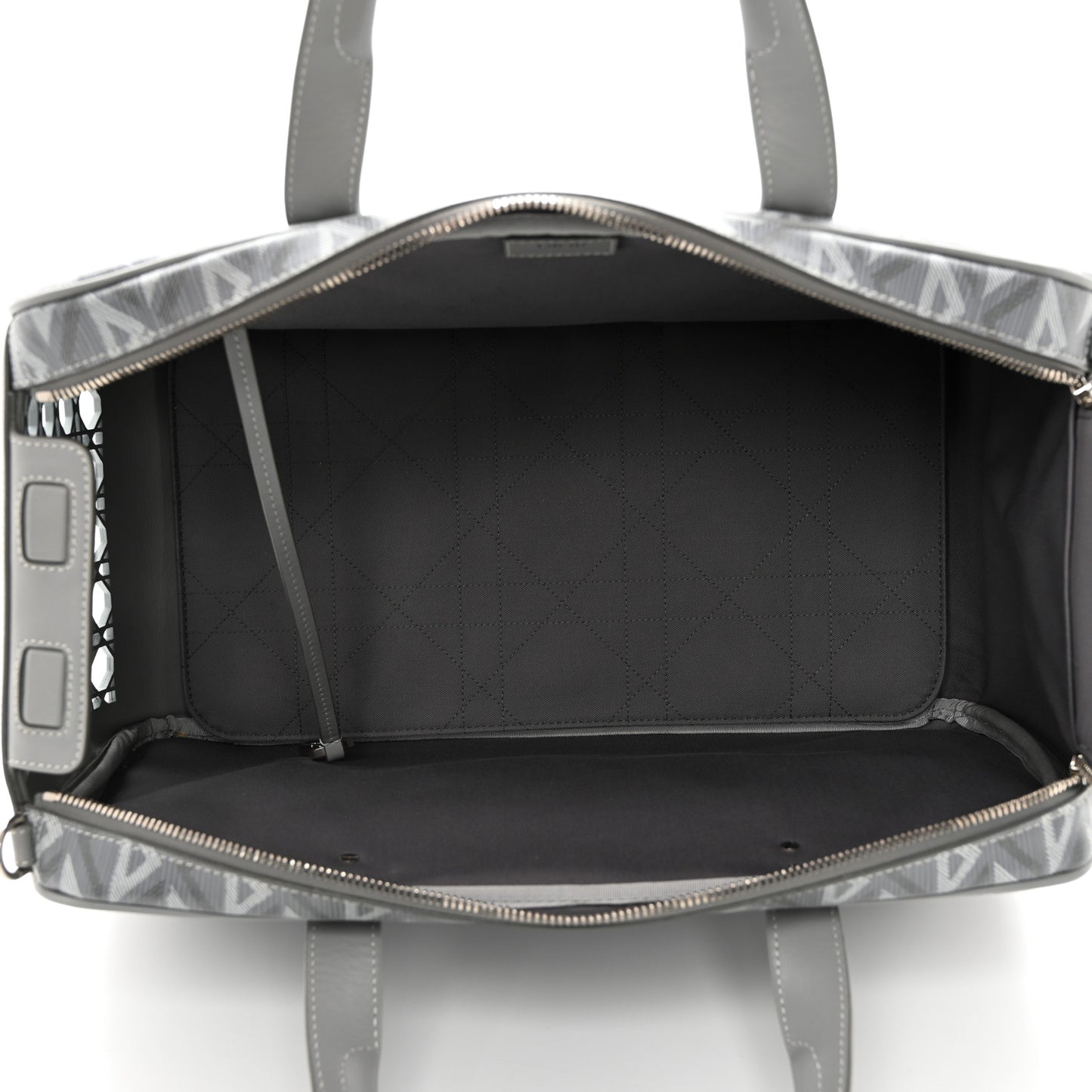 CD Diamond Canvas Calfskin Hit The Road Pet Carrier Gray