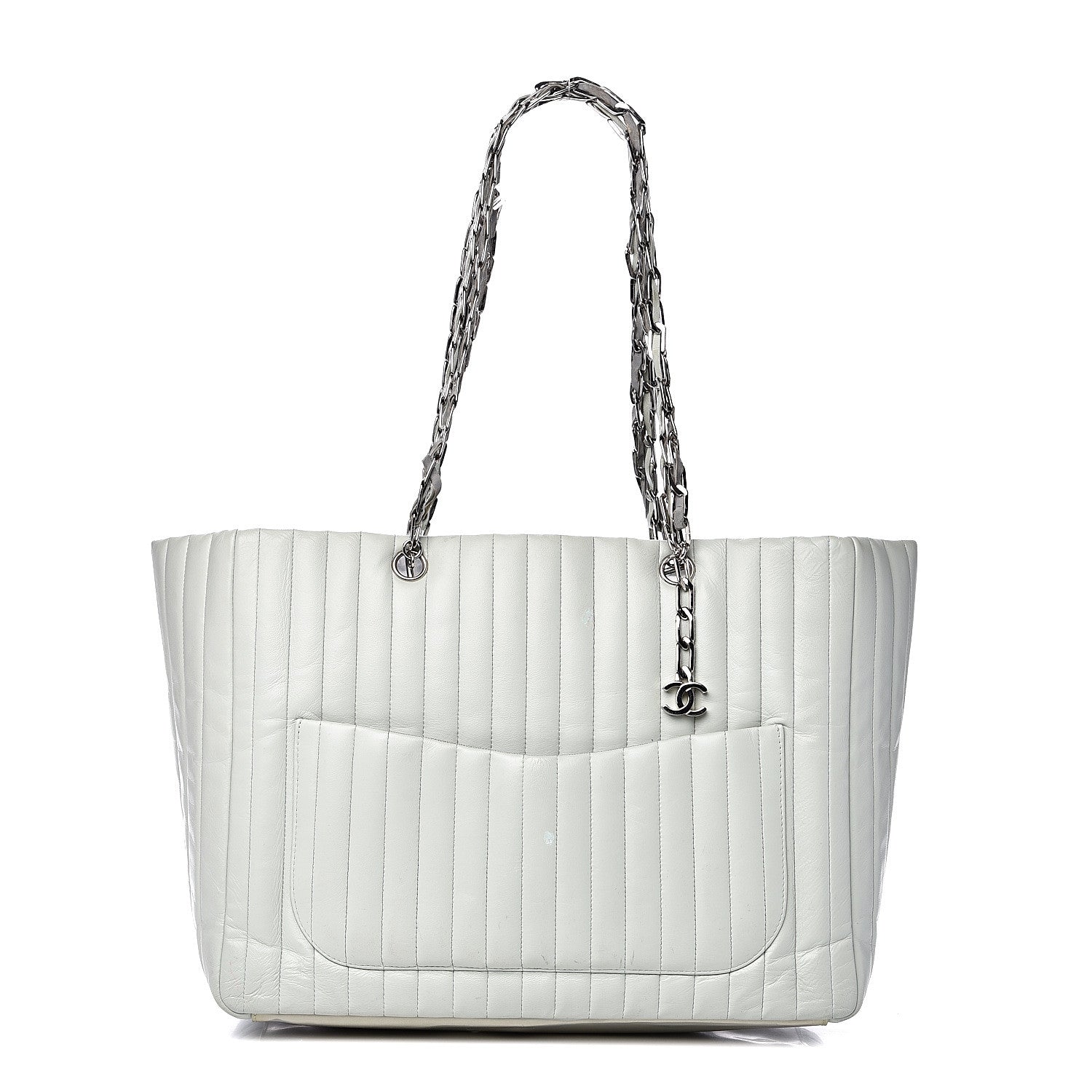 Chanel Lambskin Vertical Quilted Large Mademoiselle Tote Light Green 1 of 23