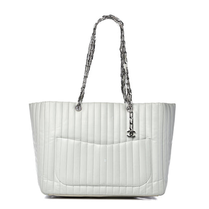 Chanel Lambskin Vertical Quilted Large Mademoiselle Tote Light Green 1 of 23