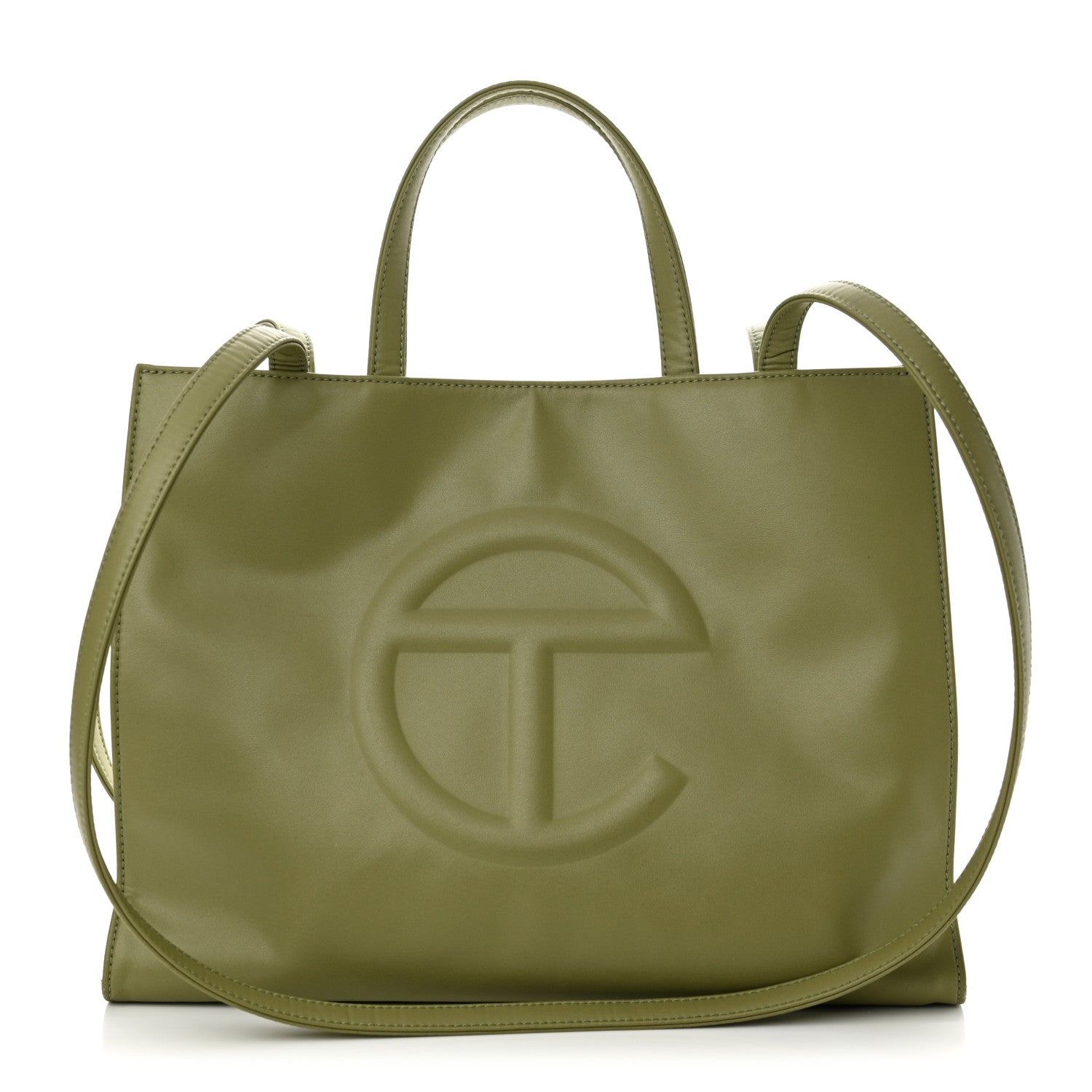Telfar Vegan Leather Medium Shopping Bag Drab 1 of 13