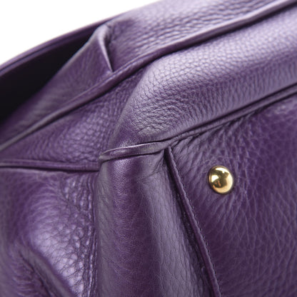 Gucci Metallic Pebbled Calfskin Medium 1973 Top Handle Satchel Purple 9 of 14