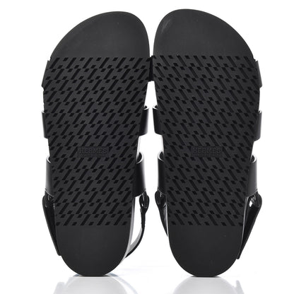 Hermes Calfskin Womens Takara Sandals 38 Black 5 of 10
