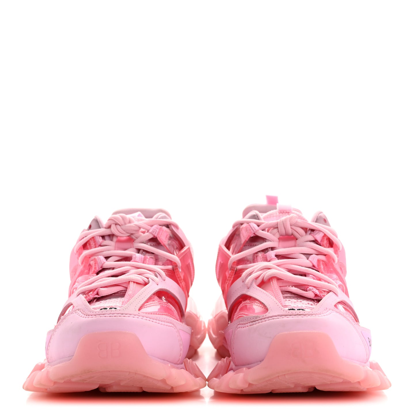 Rubber Mesh Fabric Clear Sole Womens Track Sneakers 39 Pink