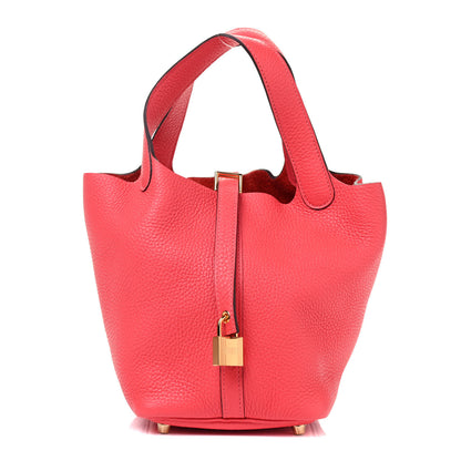 Hermes Taurillon Clemence Picotin Lock 18 PM Rose Jaipur 2 of 10