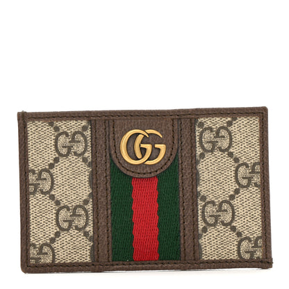 Gucci GG Supreme Monogram Ophidia Card Holder Brown 1 of 6
