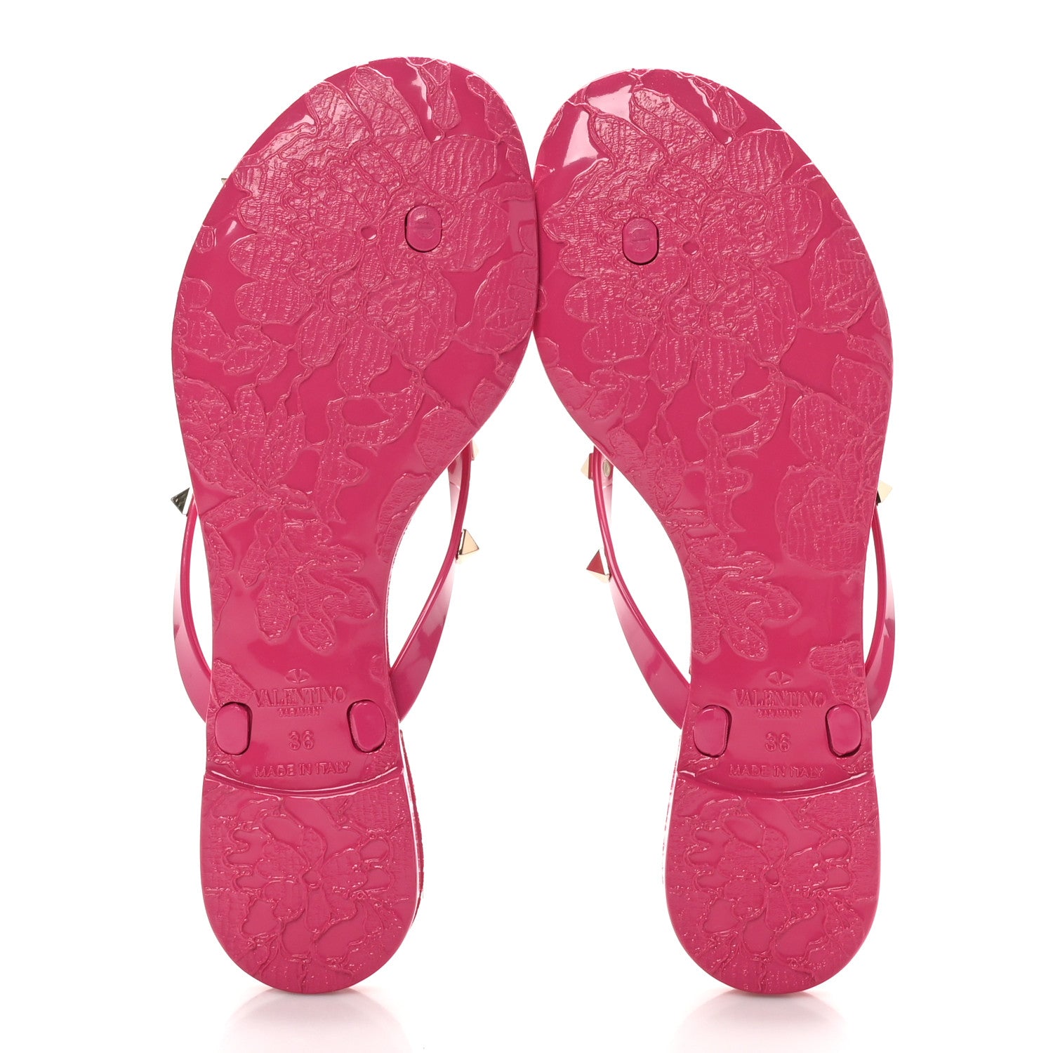 Valentino Garavani PVC Jelly Rockstud Bow Thong Sandals 36 Sweet Pink 6 of 9