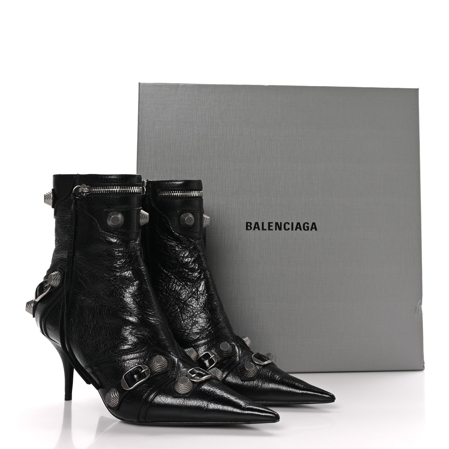 Balenciaga Agneau Arena Cagole 70mm Ankle Boots 39.5 Black 9 of 9