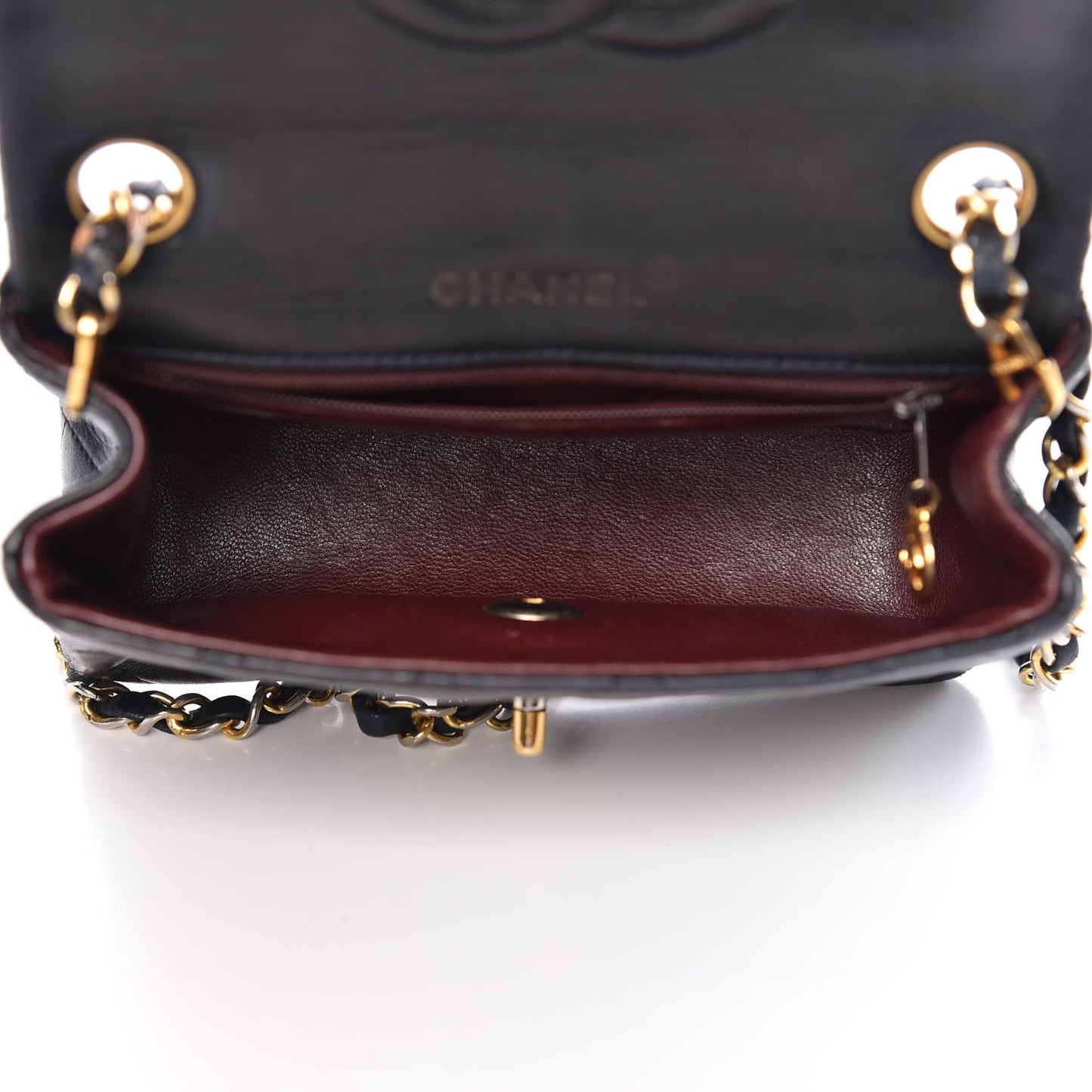 Lambskin Quilted Mini Square Flap Black