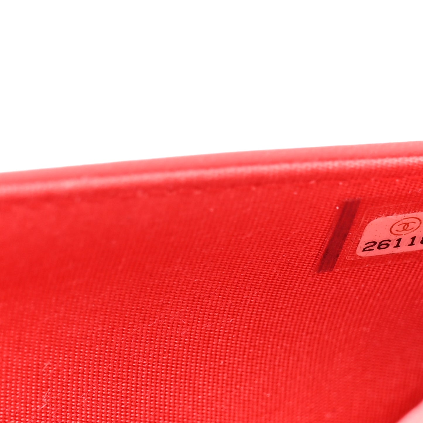 Lambskin Chevron Quilted Studded Wallet On Chain WOC Light Red