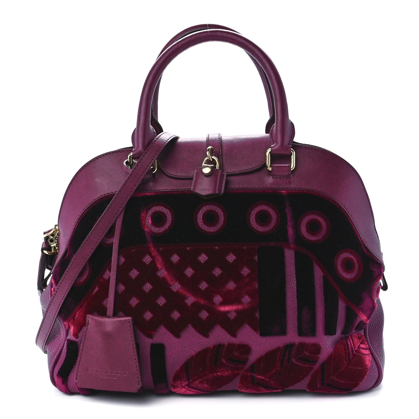 Calfskin Velvet Large Milverton Satchel Elderberry