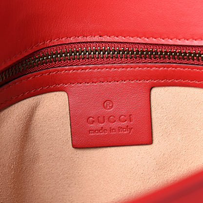 Gucci Calfskin Matelasse Small GG Marmont Shoulder Bag Hibiscus Red 5 of 9