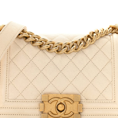 Chanel Caviar Quilted Small Boy Flap White 9 of 15