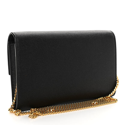 Saint Laurent Grain De Poudre Uptown Chain Wallet Black 4 of 11