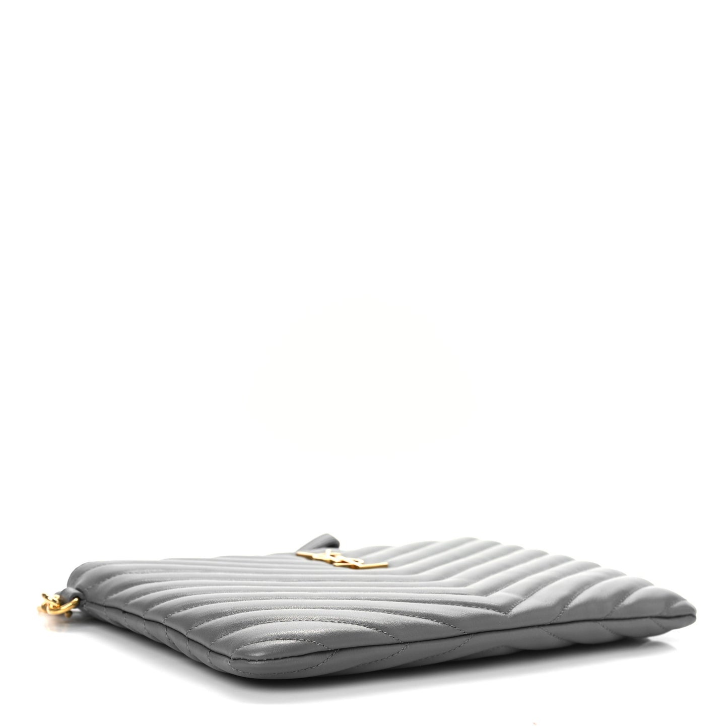 Calfskin Matelasse Chevron Monogram A5 Wristlet Earth
