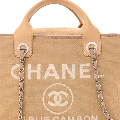 Chanel Canvas Deauville Bowling Bag Beige 8 of 18