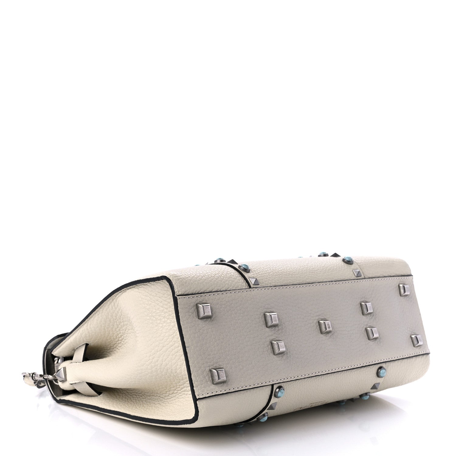 Valentino Garavani Grainy Calfskin My Rockstud Rolling Frame Bag Light Ivory 4 of 12