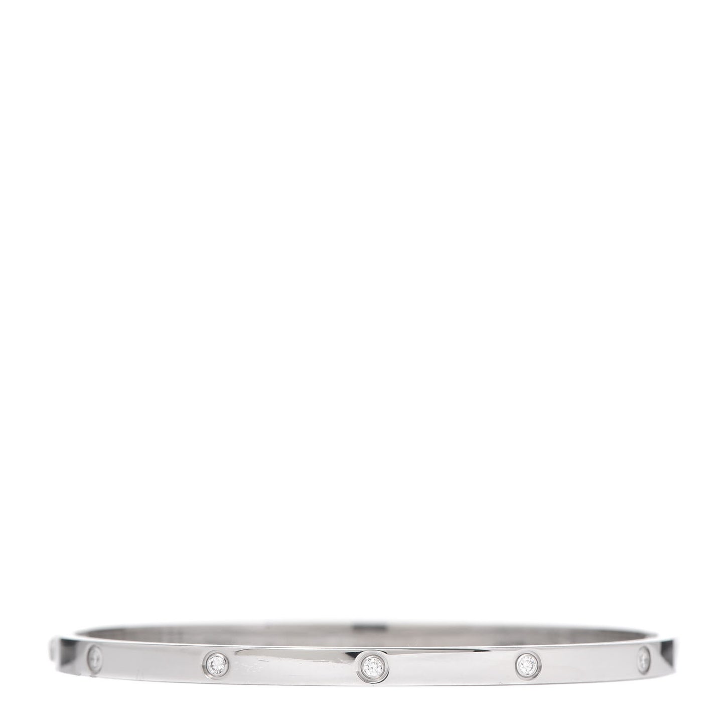 18K White Gold 10 Diamond Small LOVE Bracelet 18