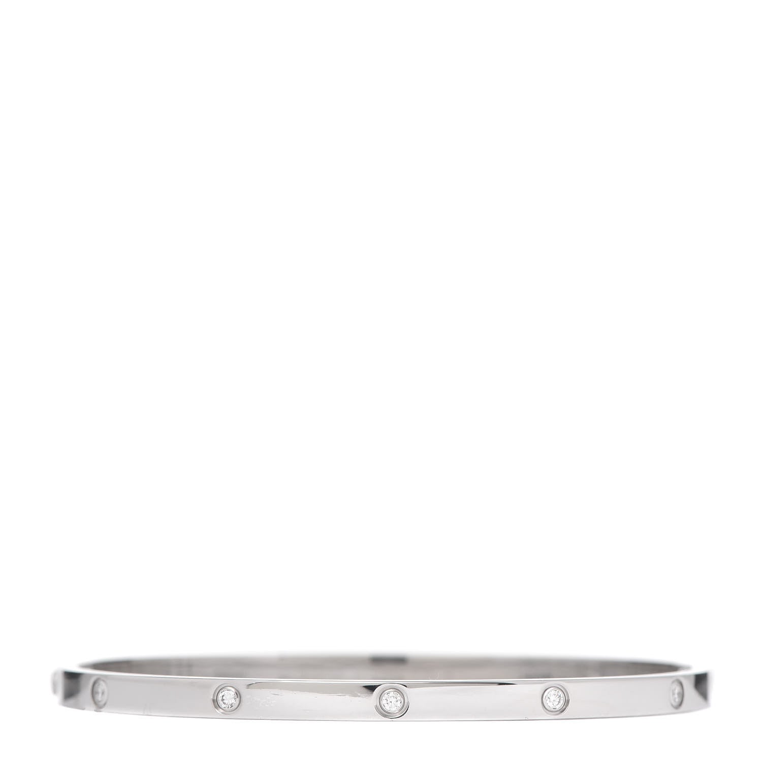 Cartier 18K White Gold 10 Diamond Small LOVE Bracelet 18 3 of 6