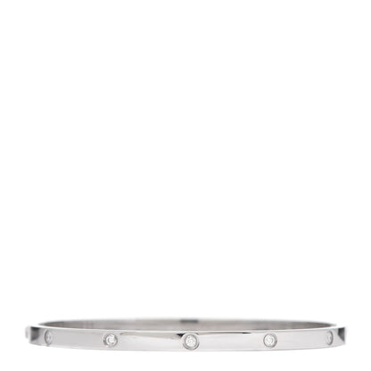 Cartier 18K White Gold 10 Diamond Small LOVE Bracelet 18 3 of 6