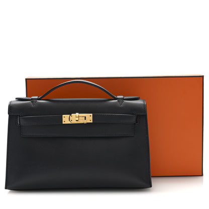 Hermes Swift Kelly Pochette Clutch Black 11 of 11