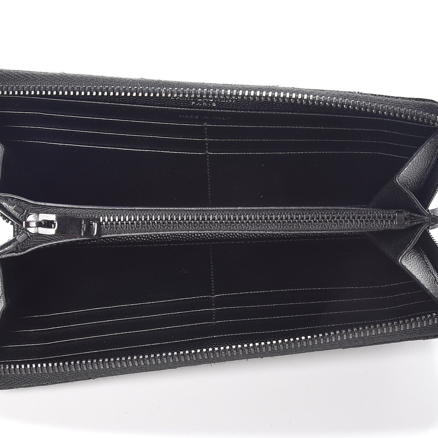 Grain De Poudre Matelasse Chevron Monogram Zip Around Wallet Black