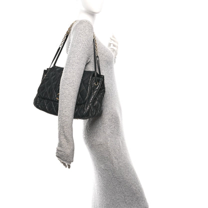 Chanel Aged Calfskin Quilted Accordion Flap Black 2 of 10