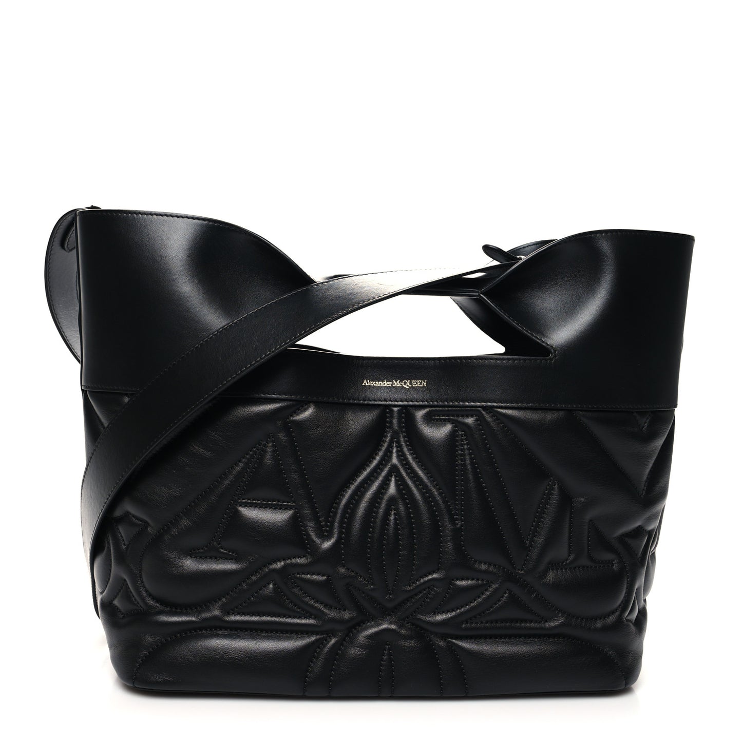 Calfskin Quilted Small The Bow Bag Black
