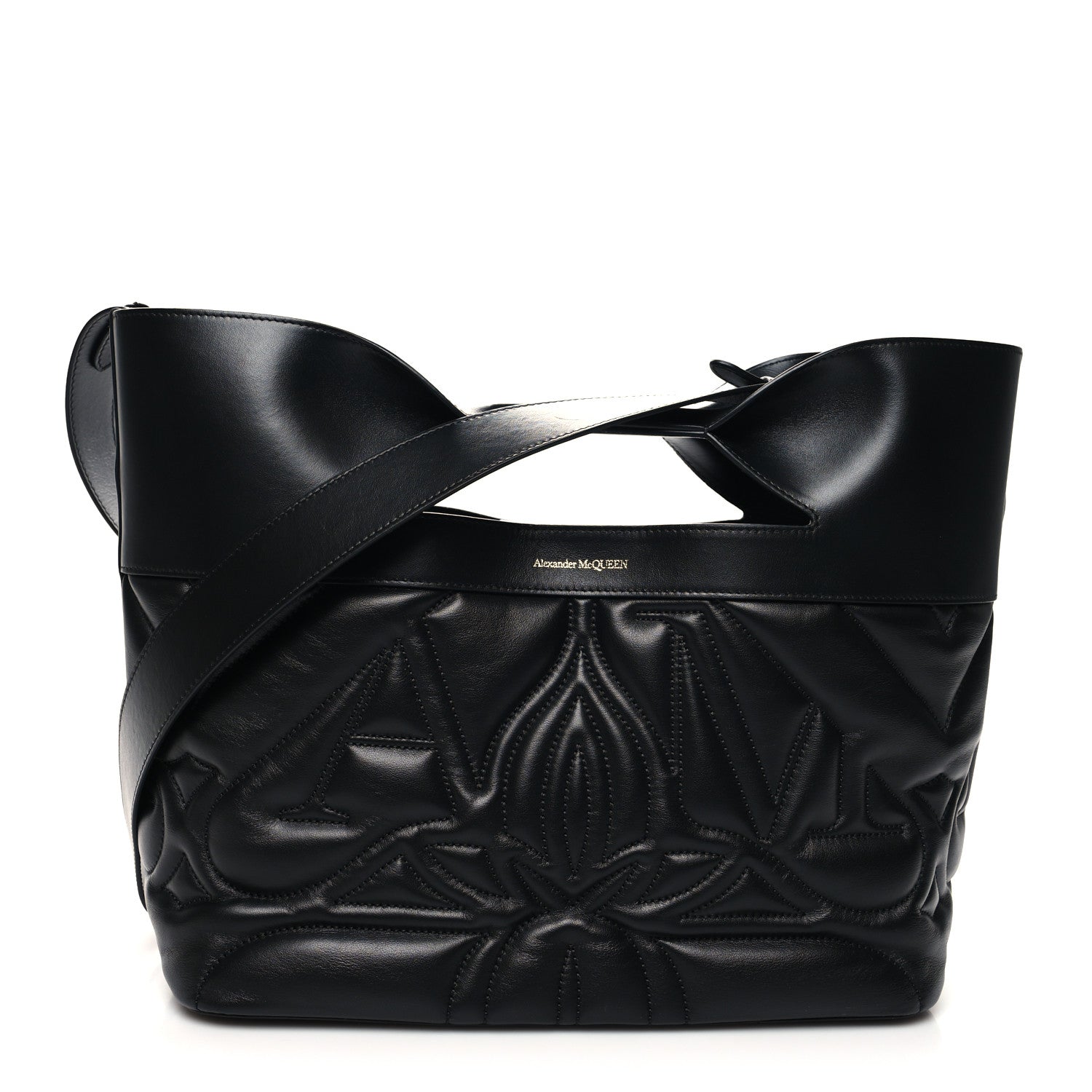 Alexander McQueen Calfskin Quilted Small The Bow Bag Black 3 of 12