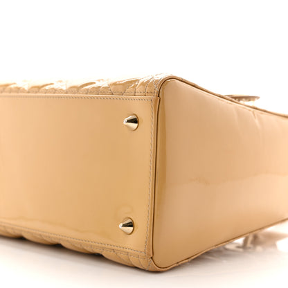 Christian Dior Patent Cannage Medium Lady Dior Beige 10 of 10