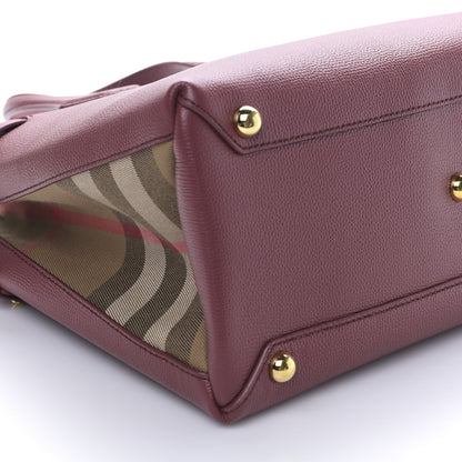 Burberry Grainy Calfskin House Check Small Banner Tote Crimson 8 of 9
