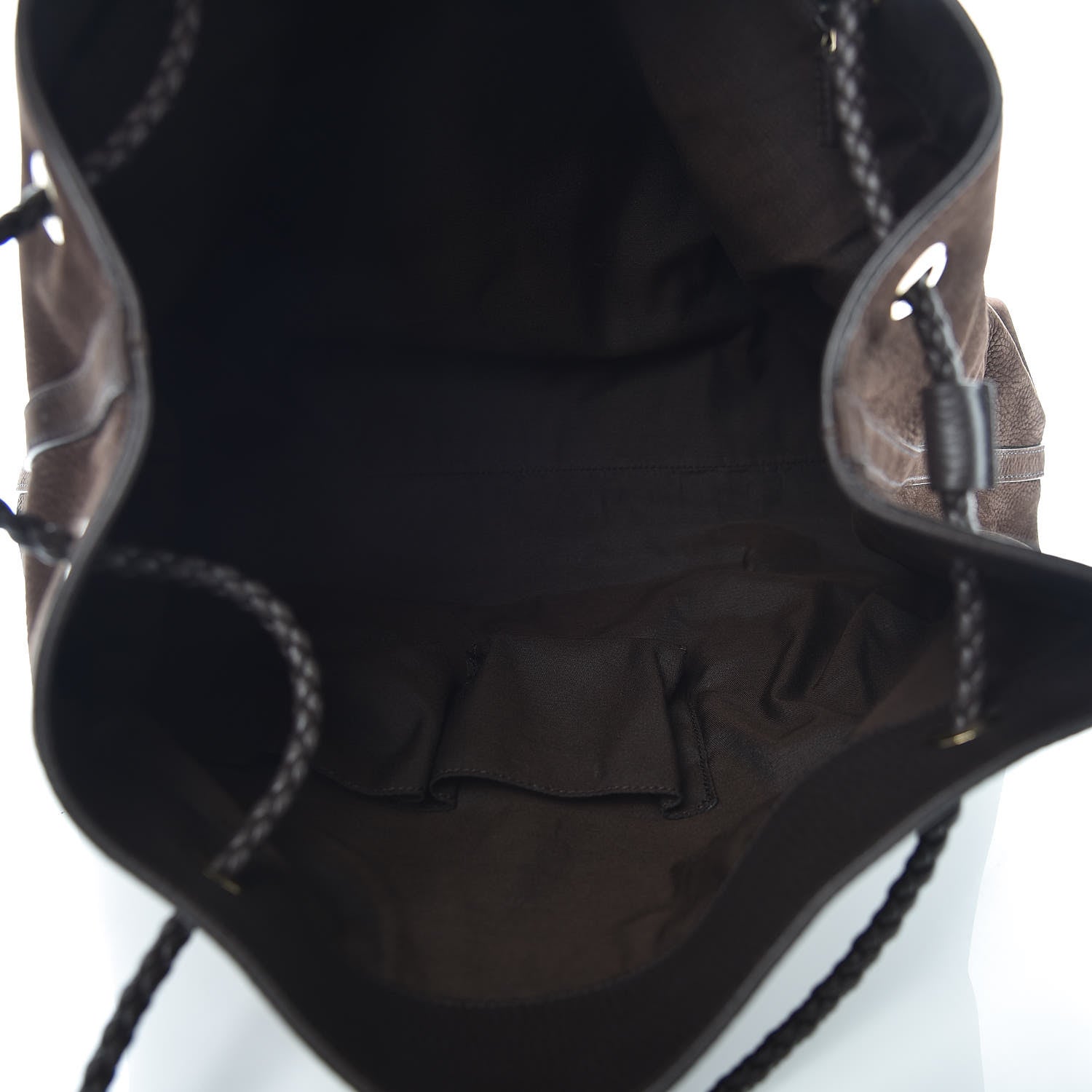 Gucci Nubuck Large Braided Handle Gifford Tote Brown 5 of 10