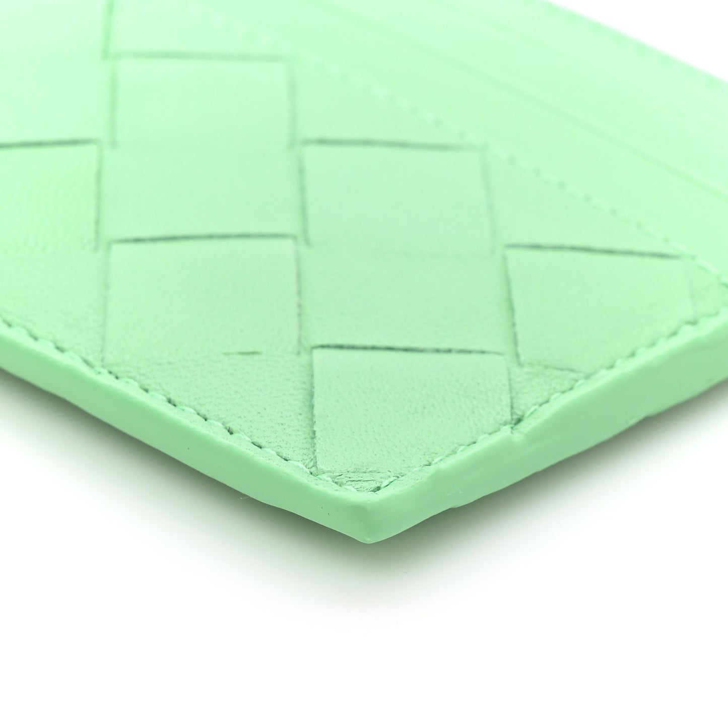 Nappa Intrecciato Card Holder Teal