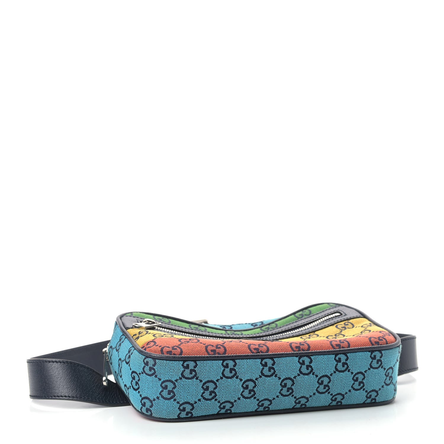 Gucci Monogram Multicolor Retro Interlocking G Belt Bag Blue Rainbow Light Blue 4 of 9
