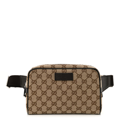 Gucci Monogram Dollar Calfskin Belt Bag Beige Ebony Testa di Moro Marrone Scuro 1 of 11