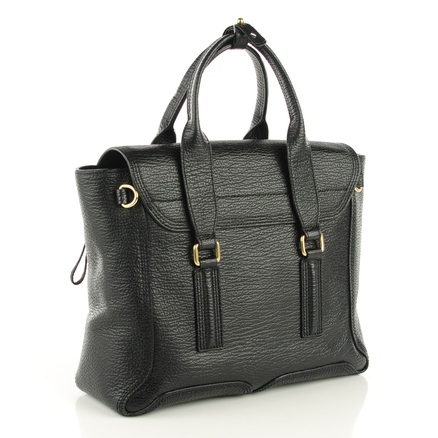 3.1 Phillip Lim 3.1 Textured Calfskin Medium Pashli Satchel Black 3 of 11