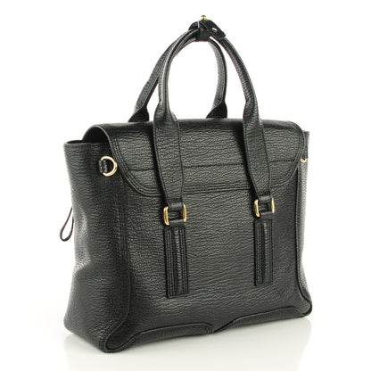 3.1 Phillip Lim 3.1 Textured Calfskin Medium Pashli Satchel Black 3 of 11