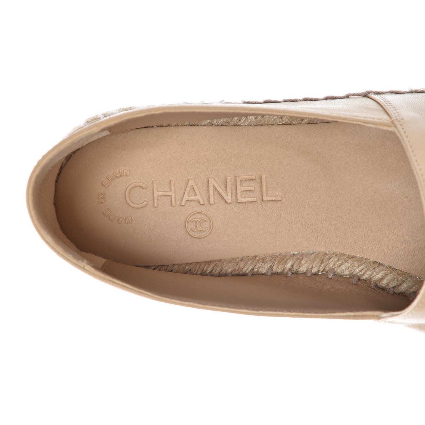 Lambskin CC Espadrilles 38 Beige Black